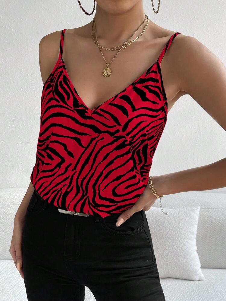 Zebra Striped Print Cami Top