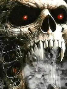 Manfinity LEGND Men Skull Print Tee, Skull T-Shirt Men, Gothic T-Shirt Men, Skeleton Graphic Tee - Black - View 3