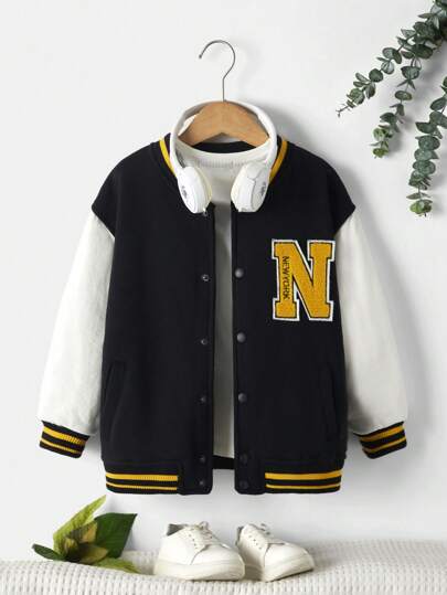 RueChic Tween Girl's Leisure Streetwear Color-Blocked Digital Print Hem Drawstring Hooded Jacket