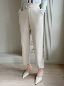 DAZY Solid Slant Pocket Suit Pants - Khaki - View 4