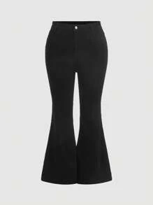 SHEIN MOD Talla grande Jeans de pierna amplia de talle alto
