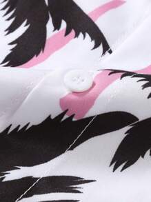 Manfinity RSRT Men Tropical Print Shirt & Shorts, Men Beach Outfit Set, Men Vacation Short Sets, Pink Men Short Sets, Cozy Outfits - Pink - View 5