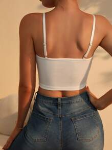 蕾絲拼接鋼圈胸罩 - 白色 - 查看 2