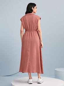 Mulvari Drawstring Waist A-line Dress - Pink - View 2