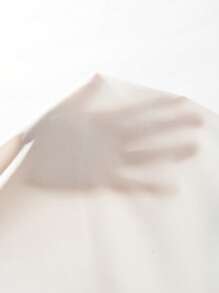 Lunelith SHEIN Lunessa Solid Puff Sleeve Ruffle Hem Top