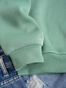 INAWLY Áo nỉ dài tay in hình phi hành gia, thích hợp mặc đi học, tốt nghiệp, làm giáo viên, áo nỉ mùa thu cho nữ. - Màu xanh Bạc hà - Xem 6