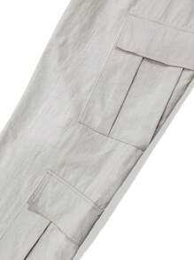 Claim Dot Men Flap Pocket Side Cargo Trousers - Beige - View 8