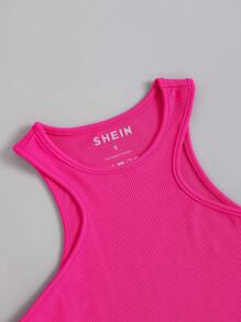 INAWLY Top tank crop unicolor - Rosa Fucsia - Ver 3