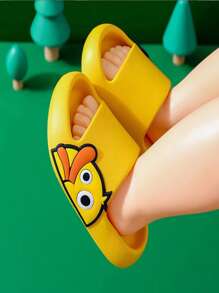 儿童时尚舒适室内鸭子卡通图案系带拖鞋