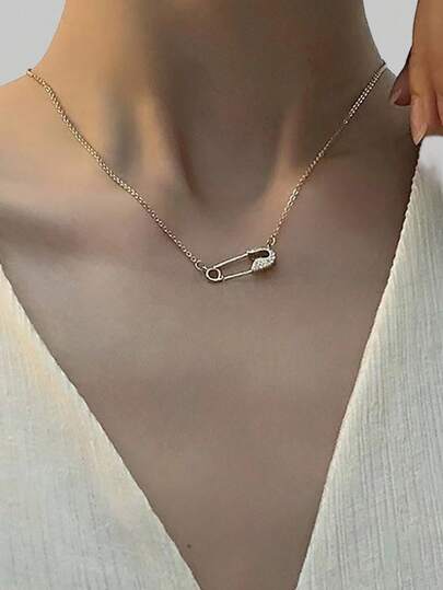 Goth 1 pieza Collar moda hierro de aleación con diseño de pin de seguridad para mujeres para decoración diaria