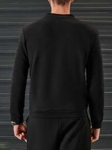 RueChic Men Halloween Print Sweatshirt - Black - View 2