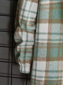 Manfinity VCAY Loose Fit Men's Plaid Print Hooded Overcoat - Multicolor - View 4