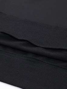 Men Horse Print Kangaroo Pocket Drawstring Hoodie - Black - View 7