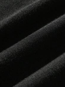 ROMWE MEN Goth Spring/Summer Casual Graphic Men Eye Skull & Letter Graphic Tee, School, 2000S Style - Black - View 3