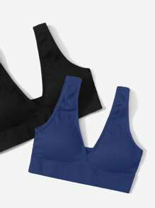 SHEIN Sport Studio 3pcs Seamless Solid Sports Bra workout