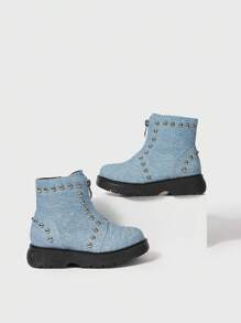 de moda para niños Shorts mezclilla Botas con de metal Decoración
