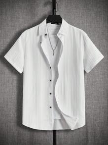GENTILAND Men Solid Button Front Shirt Without Tee - White - View 1