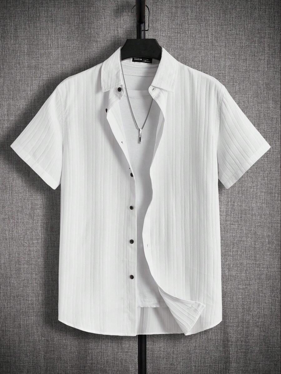 GENTILAND Men Solid Button Front Shirt Without Tee - White - View 1