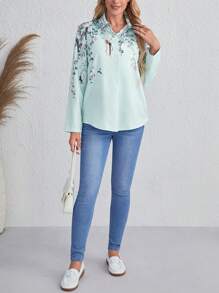 EMERY ROSE 印花前紐扣襯衫 - 彩色 - 查看 4