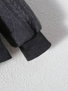 Manfinity 男士字母補丁細節連帽衫 - 灰色 - 查看 5