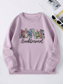 INAWLY 字母圖案加絨內裏運動衫