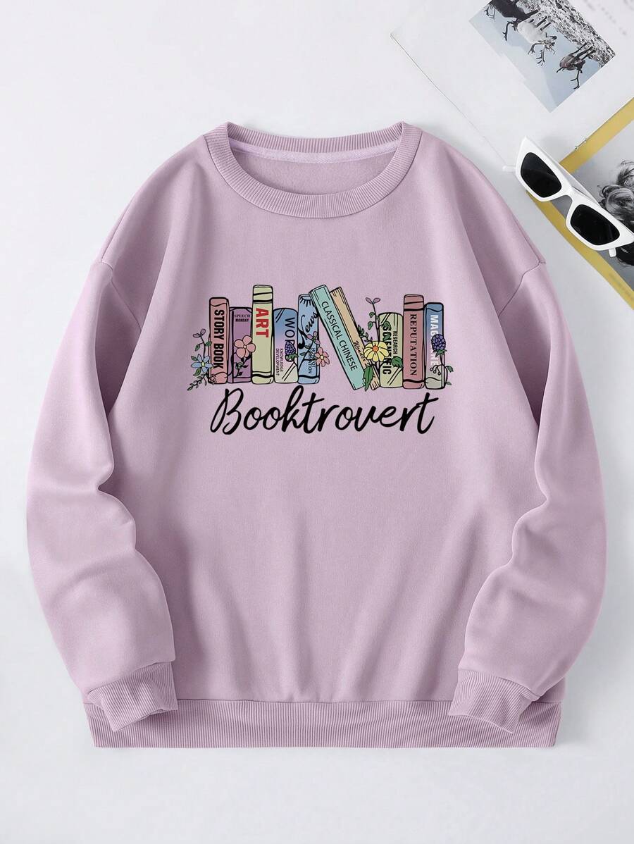 INAWLY 字母圖案加絨內裏運動衫