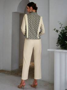 Sollinarry Geo Print Shirt & Pants - Khaki - View 2