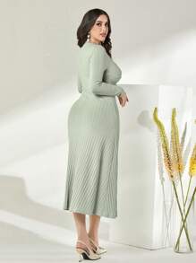Modelyn Cotton Twist Front Ribbed Knit Dress