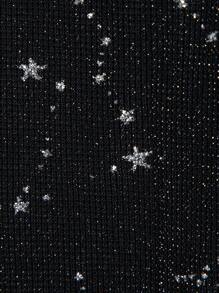 Hauture Rhinestone Cut Out Glitter Star Dress - Black - View 9
