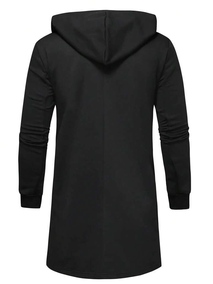 Men solid hooded coat hotsell