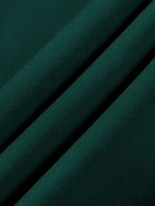 Men Letter Graphic Kangaroo Pocket Drawstring Thermal Hoodie - Dark Green - View 5