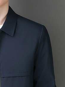 Men Solid Zip Up Jacket - Blue - View 3