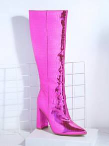 SHUZIA Stiefel metallisch Kunstleder Kniehoch