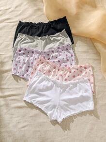 SHEIN 5入組草莓圖案木耳邊平角褲 - 彩色 - 查看 8