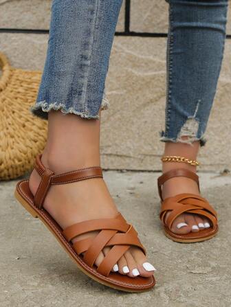 Nyheter Kvinnors Stil Platta Sandaler