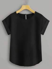 SHEIN LUNE Plus Solid Batwing Sleeve Blouse