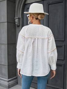 Aveloria 流蘇繫帶領插肩袖襯衫