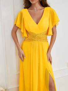 UNITHORSE Sexy Backless Sequin Bodycon Dress, Bridesmaid Dress, Birthday Women Outfits, Graduation Dress, Formal Dress - Yellow - View 7