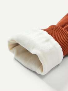 Cozy Pixies Baby Mädchen Pullover mit Buchstabe Flicken, Teddy Futter, & Strick Hose & Hut