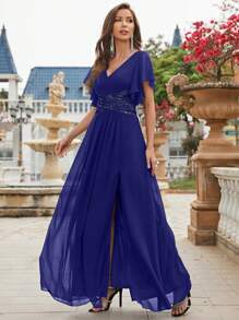 UNITHORSE Sexy Backless Sequin Bodycon Dress, Bridesmaid Dress, Birthday Women Outfits, Graduation Dress, Formal Dress - Royal Blue - View 6