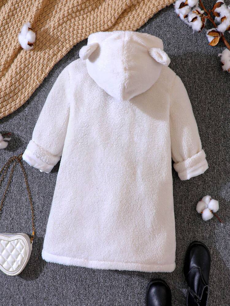 Young Girl 3D Ear Design Hooded Coat