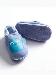 Baby Slip On Walking Shoes Cartoon Monkey Design Infant Shoes - Blue - View 3