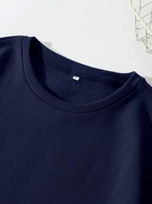 Manfinity Dauomo 男士字母圖案加絨內裏運動衫