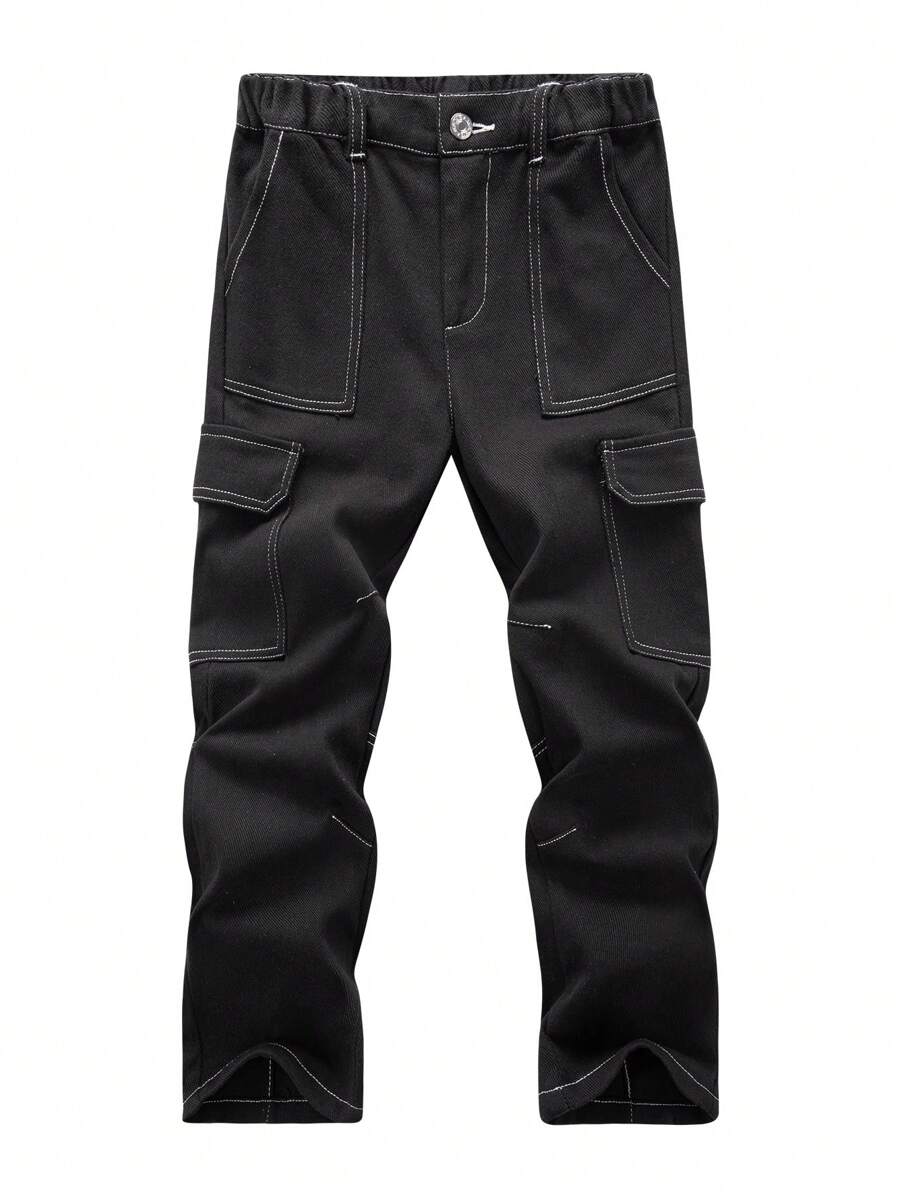 Boys Denim Cargo Jogger Jeans with Side Pockets