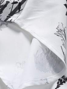 Men Plants Print Shirt Without Tee - White - View 3