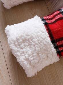 Baby Girl Plaid Print Pants - Red - View 3