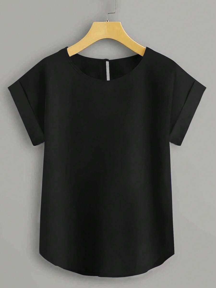 SHEIN LUNE Plus Solid Batwing Sleeve Blouse