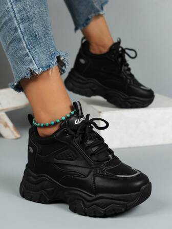 Ladies' Wedge Heel Thick Sole Height Increasing Casual Sports Shoes