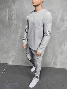 Manfinity Homme Bộ hai mảnh Nam - Màu Xám nhạt - Xem 3