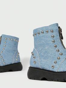 de moda para niños Shorts mezclilla Botas con de metal Decoración